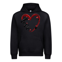 Black valentines day heart Urban Hoodie - MaliasSmallBusiness