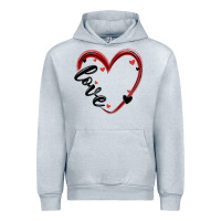 Heather Grey valentines day heart Urban Hoodie - MaliasSmallBusiness