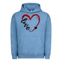Pigment Pebble Blue valentines day heart Urban Hoodie - MaliasSmallBusiness