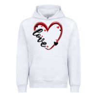 White valentines day heart Urban Hoodie - MaliasSmallBusiness