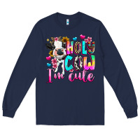 Navy holy cow  m cute Long Sleeve Tee - texasbilliewilder