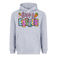 Heather Grey Easter Day Happy Easter Heavyweight Hoodie - OliviaCreatesArt
