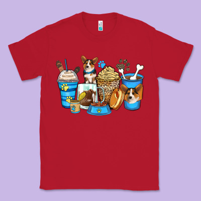 Classic Tee corgi coffee cups