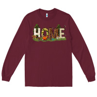 Burgundy home camping Long Sleeve Tee - texasbilliewilder