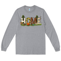 Heather Grey home camping Long Sleeve Tee - texasbilliewilder