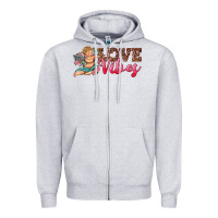 Heather Grey love vibes cupid Zipper Hoodie - RanaPortraitStore