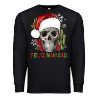Black feliz navidad skull cactus Premium Sweatshirt - JahusDesignShop