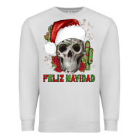Dove Grey feliz navidad skull cactus Premium Sweatshirt - JahusDesignShop