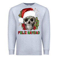 Heather Grey feliz navidad skull cactus Premium Sweatshirt - JahusDesignShop
