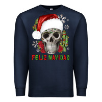 Navy feliz navidad skull cactus Premium Sweatshirt - JahusDesignShop