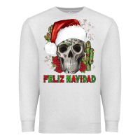 Oatmeal Heather feliz navidad skull cactus Premium Sweatshirt - JahusDesignShop