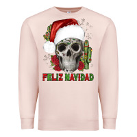 Pale Pink feliz navidad skull cactus Premium Sweatshirt - JahusDesignShop