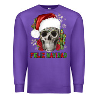 Purple feliz navidad skull cactus Premium Sweatshirt - JahusDesignShop