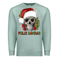 Seafoam feliz navidad skull cactus Premium Sweatshirt - JahusDesignShop