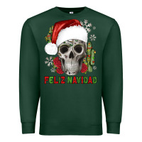 Sports Green feliz navidad skull cactus Premium Sweatshirt - JahusDesignShop