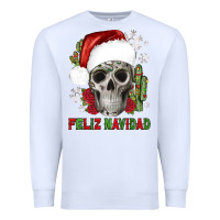White feliz navidad skull cactus Premium Sweatshirt - JahusDesignShop