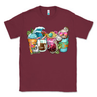 Burgundy skeleton summer coffee cups Classic Tee - Zillion Design Studio