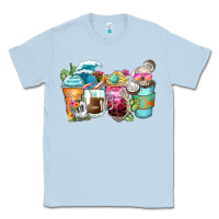 Dusty Blue skeleton summer coffee cups Classic Tee - Zillion Design Studio