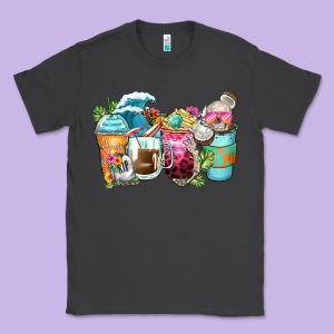 Skeleton Summer Coffee Cups Classic Tee Designed By Zillion Design Studio
