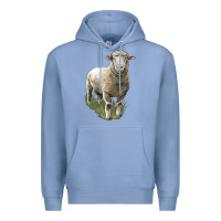 Colony Blue dorset sheep Premium Hoodie - LillyAllenDesigns