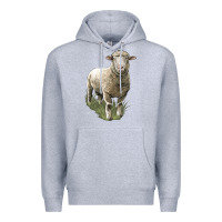 Heather Grey dorset sheep Premium Hoodie - LillyAllenDesigns