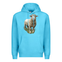 Ocean Blue dorset sheep Premium Hoodie - LillyAllenDesigns