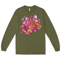 Army Green Breast Cancer afro girl sneakers Long Sleeve Tee - RanaPortraitStore