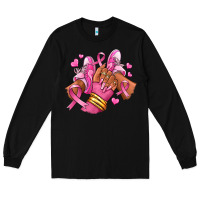 Black Breast Cancer afro girl sneakers Long Sleeve Tee - RanaPortraitStore