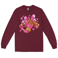 Burgundy Breast Cancer afro girl sneakers Long Sleeve Tee - RanaPortraitStore