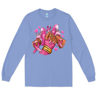 Colony Blue Breast Cancer afro girl sneakers Long Sleeve Tee - RanaPortraitStore