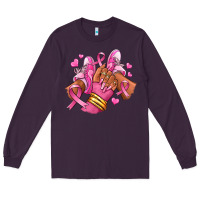 Plum Breast Cancer afro girl sneakers Long Sleeve Tee - RanaPortraitStore