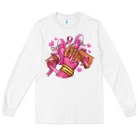 White Breast Cancer afro girl sneakers Long Sleeve Tee - RanaPortraitStore