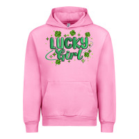 Fuchsia Pink lucky girl Urban Hoodie - MaliasSmallBusiness