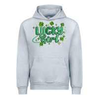 Heather Grey lucky girl Urban Hoodie - MaliasSmallBusiness