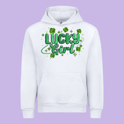 Lucky Girl Urban Hoodie Designed By Maliassmallbusiness