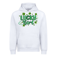 White lucky girl Urban Hoodie - MaliasSmallBusiness