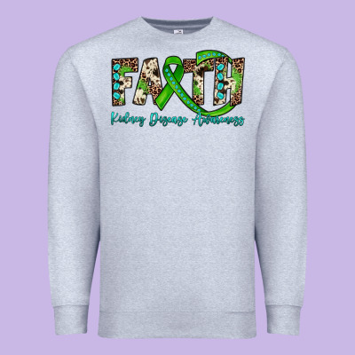 Faith Kidney Disease Awareness Premium Sweatshirt Designed By Jahusdesignshop