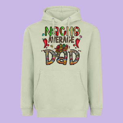 Nacho Average Dad Heavyweight Hoodie Designed By Cowhidedigitalart