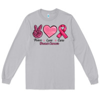 Moon Dust Peace Love Cure Cancer Long Sleeve Tee - RanaPortraitStore