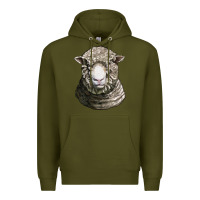 Army Green dorset sheep head Premium Hoodie - LillyAllenDesigns