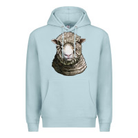 Blue Mist dorset sheep head Premium Hoodie - LillyAllenDesigns