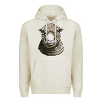 Oatmeal Heather dorset sheep head Premium Hoodie - LillyAllenDesigns