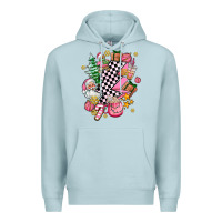 Blue Mist pink christmas lightning bolt Premium Hoodie - AdoDesignShop