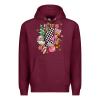 Burgundy pink christmas lightning bolt Premium Hoodie - AdoDesignShop