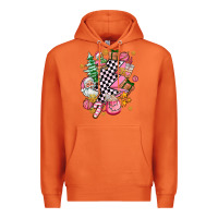 Pink Christmas Lightning Bolt Premium Hoodie | Teevron
