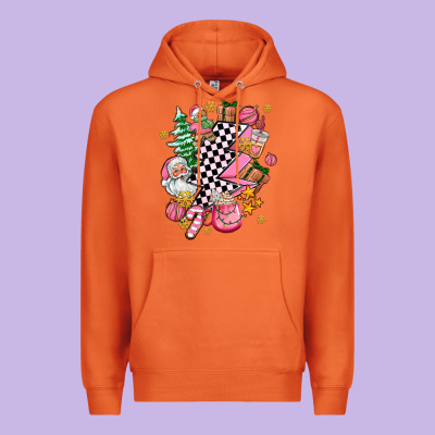 Pink Christmas Lightning Bolt Premium Hoodie Designed By Adodesignshop
