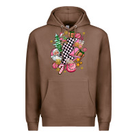 Chestnut pink christmas lightning bolt Premium Hoodie - AdoDesignShop