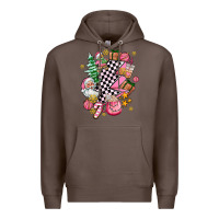 Coffee pink christmas lightning bolt Premium Hoodie - AdoDesignShop