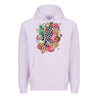 Lilac pink christmas lightning bolt Premium Hoodie - AdoDesignShop