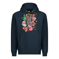 Navy pink christmas lightning bolt Premium Hoodie - AdoDesignShop